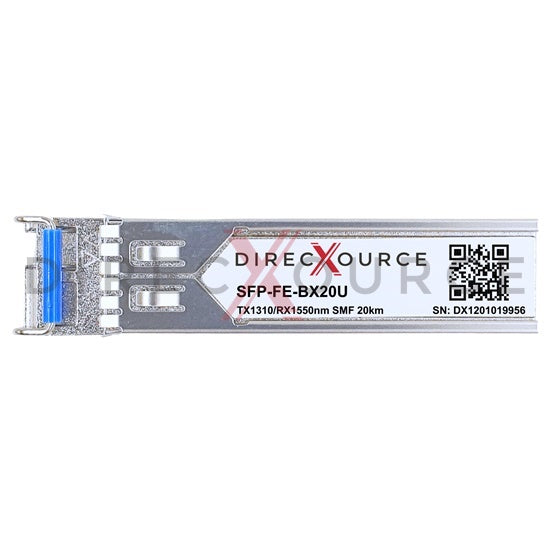 Alcatel-Lucent SFP-100-BX-U Compatible 100BASE-BX BIDI SFP TX1310nm/RX1550nm 20km SMF LC DOM Optical Transceiver Module