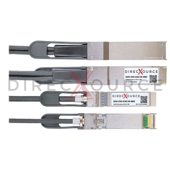 0.5m (1.64ft) Arista Networks CAB-Q-4S-100G-0.5M Compatible 100G QSFP28 to 4x25G SFP28 Passive Direct Attach Twinax Breakout Copper Cable