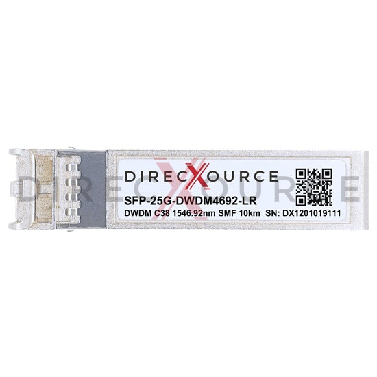 Arista Networks SFP28-25G-DL-46.92 Compatible 25GBASE-DWDM SFP28 100GHz C38 1546.92nm 10km SMF LC DOM Optical Transceiver Module