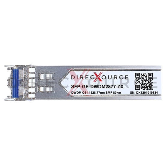 Brocade 1G-SFP-ZRD-1528.77-80 Compatible 1000BASE-DWDM SFP 100GHz C61 1528.77nm 80km SMF LC DOM Optical Transceiver Module