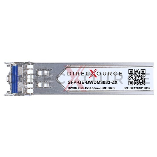 Brocade 1G-SFP-ZRD-1530.33-80 Compatible 1000BASE-DWDM SFP 100GHz C59 1530.33nm 80km SMF LC DOM Optical Transceiver Module