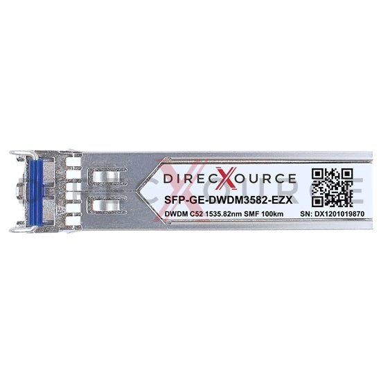 Brocade 1G-SFP-ZRD-1535.82-100 Compatible 1000BASE-DWDM SFP 100GHz C52 1535.82nm 100km SMF LC DOM Optical Transceiver Module