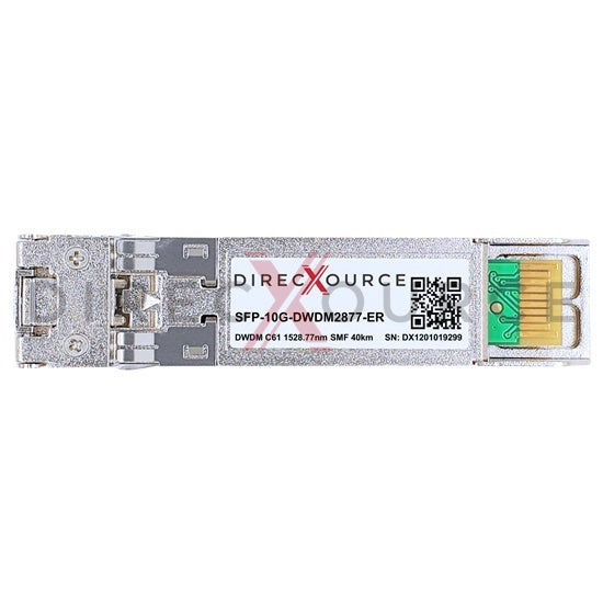 Ciena DWDM-SFP10G-28.77-40 Compatible 10GBASE-DWDM SFP+ 100GHz C61 1528.77nm 40km SMF LC DOM Optical Transceiver Module