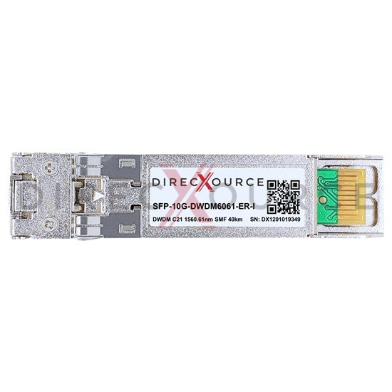 Ciena DWDM-SFP10G-60.61-40-I Compatible Industrial 10GBASE-DWDM SFP+ 100GHz C21 1560.61nm 40km SMF LC DOM Optical Transceiver Module