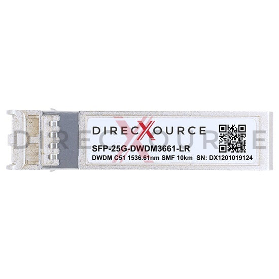 Mellanox SFP-25G-DWDM3661-LR Compatible 25GBASE-DWDM SFP28 100GHz C51 1536.61nm 10km SMF LC DOM Optical Transceiver Module