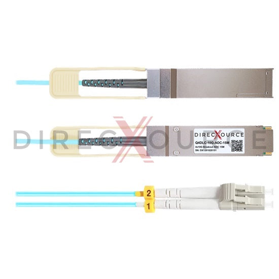 15m (49.21ft) Generic Compatible Q4DLC-10G-AOC-15M 40G QSFP+ to 4x Duplex LC Breakout Active Optical Cable